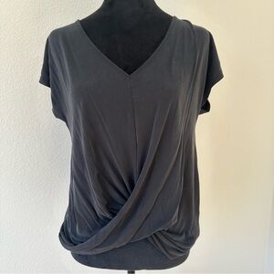 Double Zero‎ Charcoal Drape Top Medium